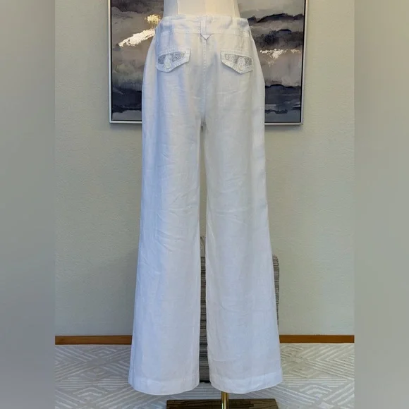 INC International Concepts White Linen Pants - Picture 5 of 16